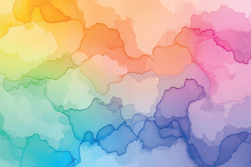 Obraz premium Abstract watercolor background with vibrant rainbow colors blending softly, fluid art texture for creative designs