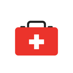 Obraz premium First aid kit with red cross isolated on white background