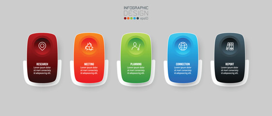 Business concept infographic template with option.
