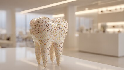 3D model of a tooth, bright, modern setting