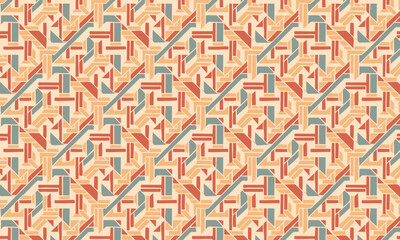 Abstract Art Deco Geometric Pattern with Interlocking Woven Lines