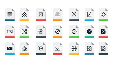 Collection of File and Email Icons.