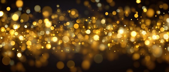 Abstract backdrop of golden bokeh lights