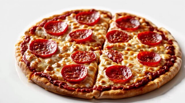 Hot Pepperoni Pizza with Golden Crust and Melted Cheese