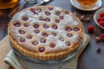 Raspberry frangipane tart with fresh fruit