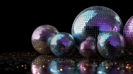 disco balls of various sizes 