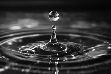 A water droplet poised in mid-air
