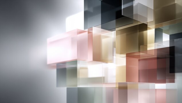 Abstract geometric shapes in translucent colors