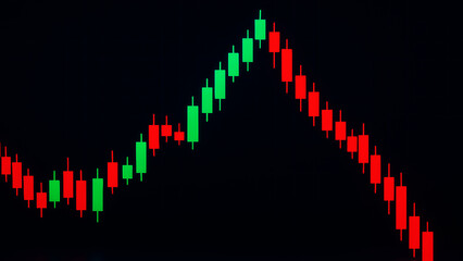金融市場の動向を表す株価チャートの背景映像