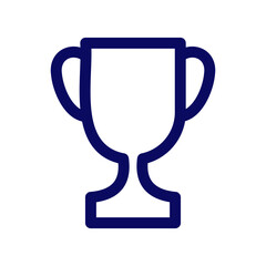 Simple linear cup icon isolated on transparent background. Award Winning Trophy for Victory Celebration. Trophy icon, symbol of minimal reward symbolizing achievement, excellence, victory