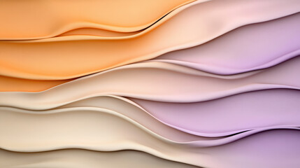 Obraz premium Soft gradient fabric waves create soothing visual experience with warm colors