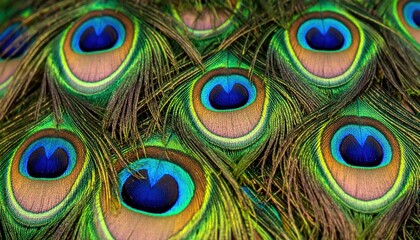 Obraz premium Peacock feathers closeup