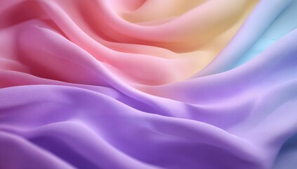 Obraz premium Smooth, flowing fabric in a spectrum of pastel colors
