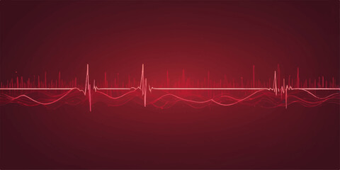 Obraz premium A single red line forming a heart shape on a medical cardiogram monitor depicts a healthy pulse