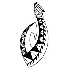 Hawaiian fish hook tattoo design.