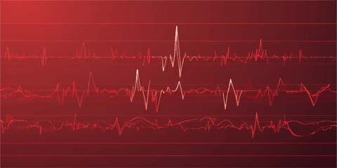 Naklejka premium Electrocardiogram graph showing a heart's pulse rate on a monitor