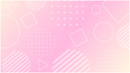 ピンクグラデーションの、ポップで可愛いメンフィス風背景