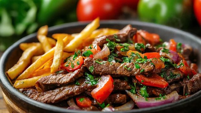 traditional  lomo saltado stir fry peruvian recipe video
