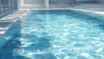 Obraz premium Modern indoor pool with sunlit water