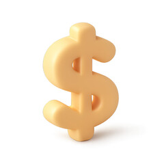 Obraz premium Glowing 3D Beige Dollar Sign Icon with Soft Luminosity on Dark Gradient Background. A Modern Rendered Symbol Representing Wealth, Finance, Currency, Money, Prosperity, Economic Success, Investment, an