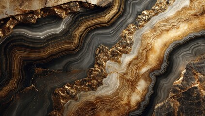 Abstract marble texture with gold veins
