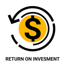 Investment return symbol. Investment return symbol on a white background. Business concept icon.