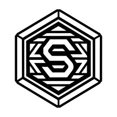 Letter s monogram in filled style