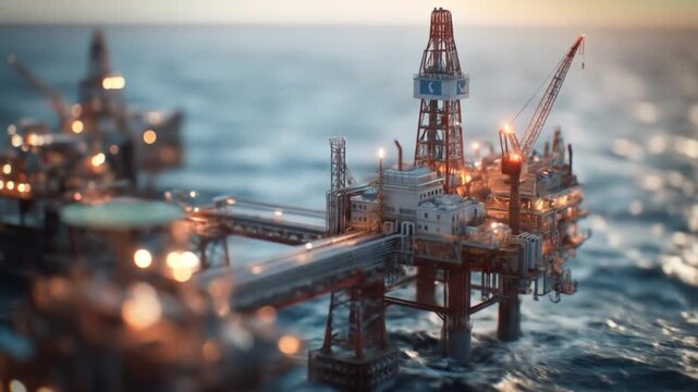 Offshore oil rig model