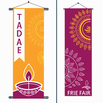 Tadae frie fair banner with candle illustration