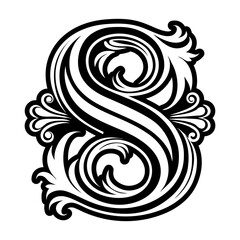 Creative letter s logo designed in glyph style