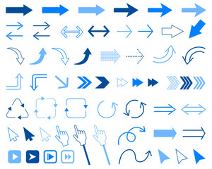 カラフル矢印アイコンセット　青
Colorful arrow icon set blue