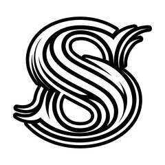 Creative letter s logo designed in glyph style