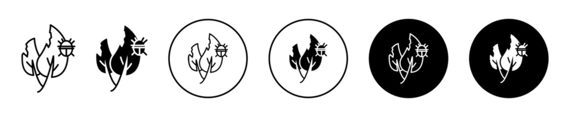 Leaf Icon Set in Various Styles Isolated on White Background