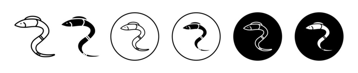 Fish Icon Variations Isolated on White Background