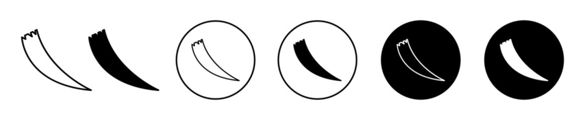 Tusk Icon Variations Isolated on White Background