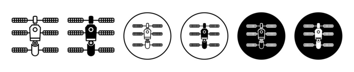 Satellite Icon Variations Isolated on White Background