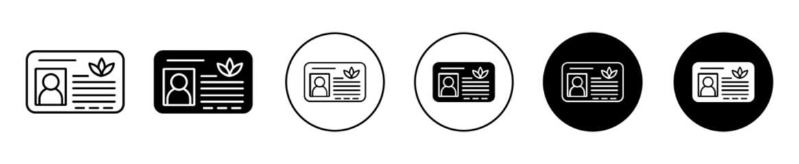 ID Card Icon Variations Isolated on White Background