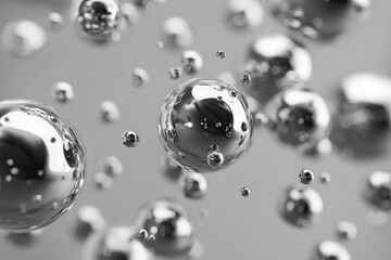 Abstract silver spheres in a fluid medium