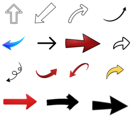 left arrow, right arrow, Set of Colorful and Hand-Drawn Arrow Icons for Infographics, Presentations, Web UI, Navigation, and Instructional Design, Diverse Arrow Styles for Creative Directional
