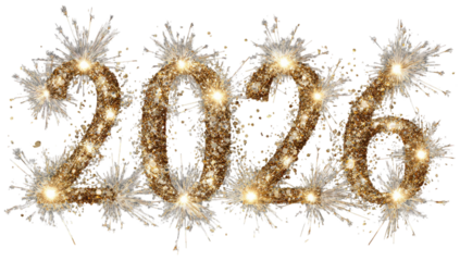 Fireworks-style New Year's numerals 2023