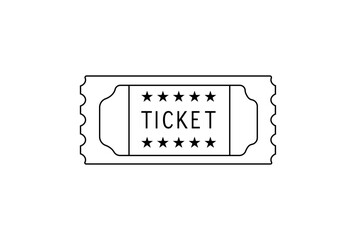 Ticket icon on white