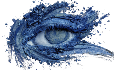 Abstract eye, textured blue