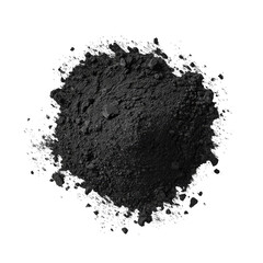 Dark, heaped pile of granular material