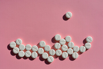 Tablets, generic, unbranded white pills isolated on background