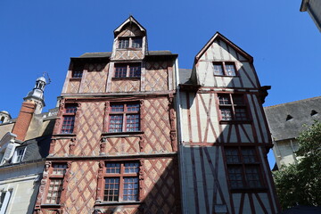 Bâtiment typique, vue de l'extérieur, ville de Saumur, département du Maine et Loire, France