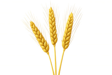 Golden wheat ears ripening, showcasing agricultural abundance against transparent backdrop, ideal for food and farming visual concepts