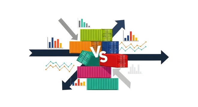 Logistics Comparison & Data Analysis: Shipping Containers, Charts, and Strategic Flow