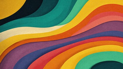 Abstract wavy layered colors
