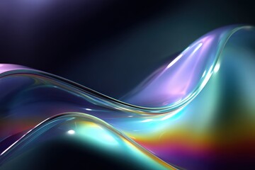 Abstract iridescent fluid shapes