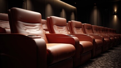 Obraz premium Cinema rows of plush seating